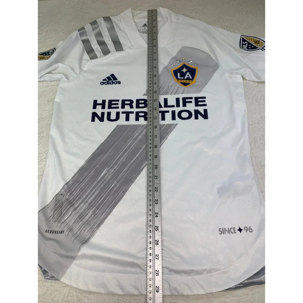 Adidas LA Galaxy 2020 2021 Primary Authentic Jersey Mens Small White Silver Sash